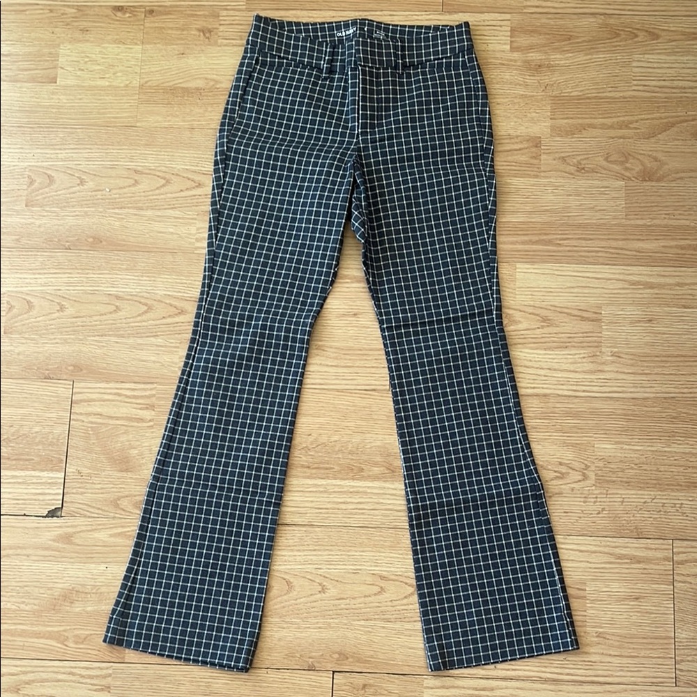 Old Navy High-Rise Pixie Plaid Flare Pants